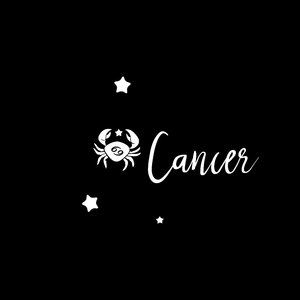 Cancer White Vinyl Sticker